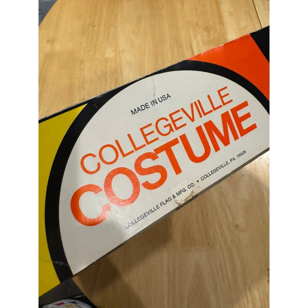 Vintage Collegeville Skeleton Costume with Mask 277 Large 12-14 Rayon USA 1970s